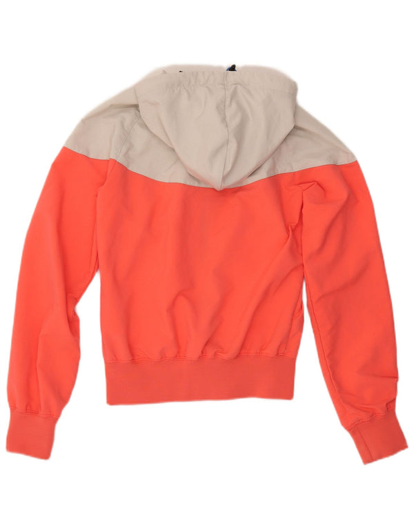 Nike hættebomberjakke til kvinder UK 10 Small Orange Colourblock Bomuld