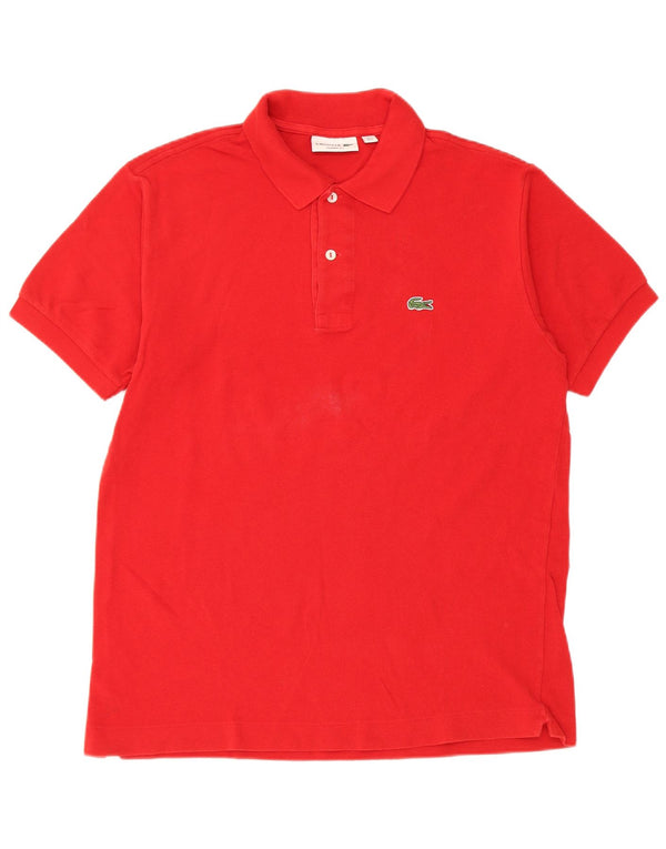 Lacoste Herre Classic Fit Polo Shirt Størrelse 5 Large Rød Bomuld