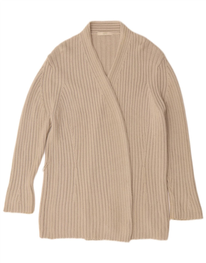 Marks & Spencer Dame Longline Åben Cardigan Sweater UK 14 Large Beige