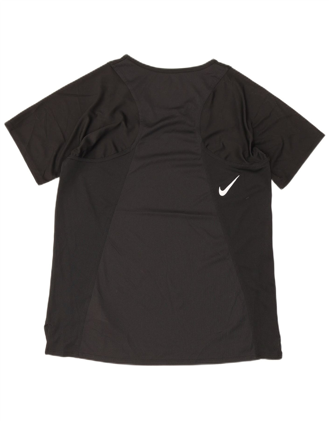 Nike Dame Dri Fit T-Shirt Top UK 10 Small Black Polyester
