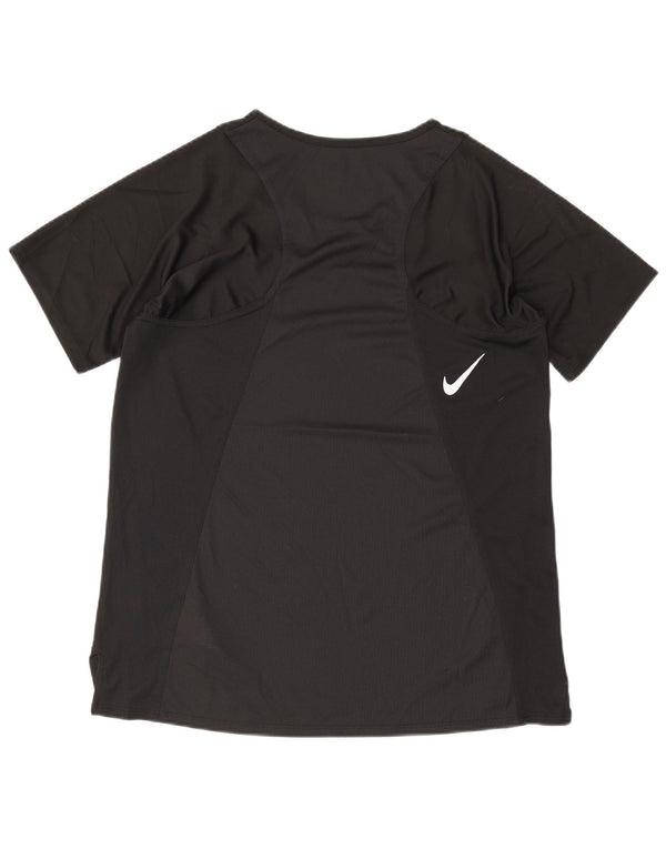 Nike Womens Dri Fit T-Shirt Top UK 10 Small Black Polyester