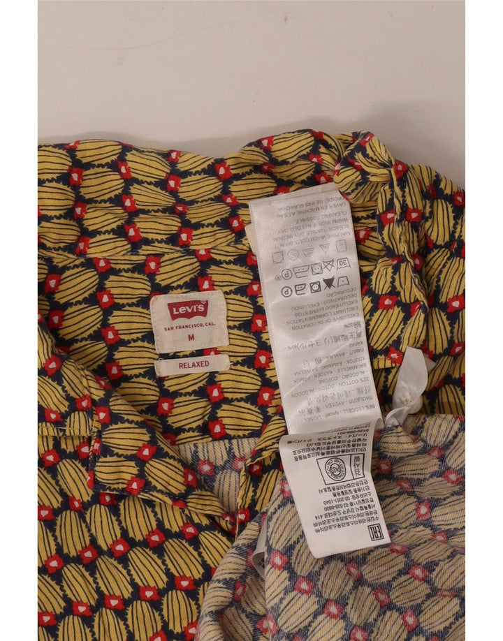 Levi's Herre abstrakt mønster kortærmet skjorte medium gul Lyocell