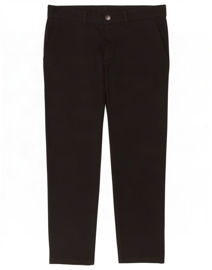 Zara Herre Cropped Trousers EU 44 Large W34 L25 Sort Polyester