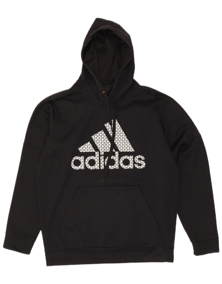 Adidas Herre Climawarm Graphic Hoodie Jumper Large Sort Polyester