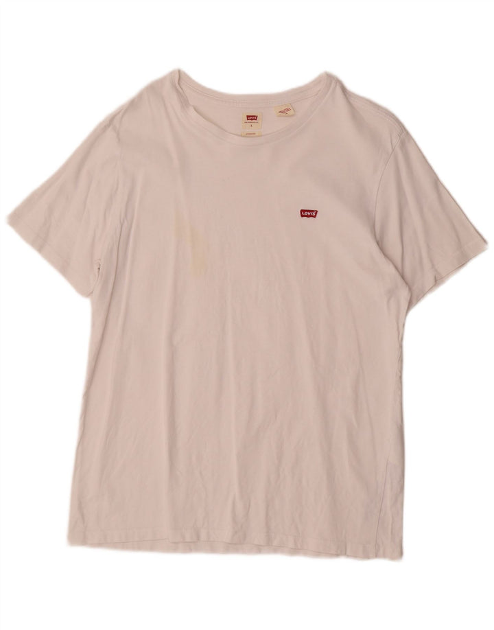 Levi's Herre Standard T-Shirt Top Stor Hvid Bomuld