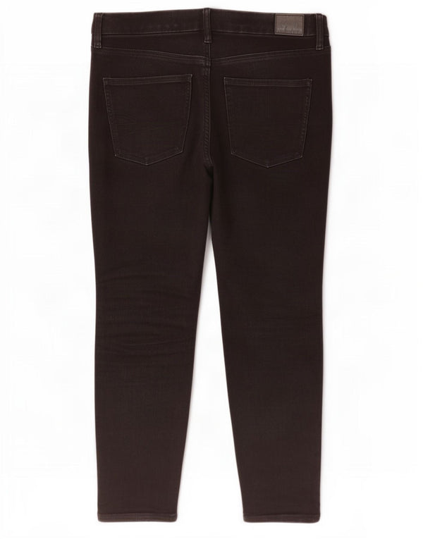 American Eagle Womens Crop Skinny Jeans US 10 Large W32 L26 Black Cotton