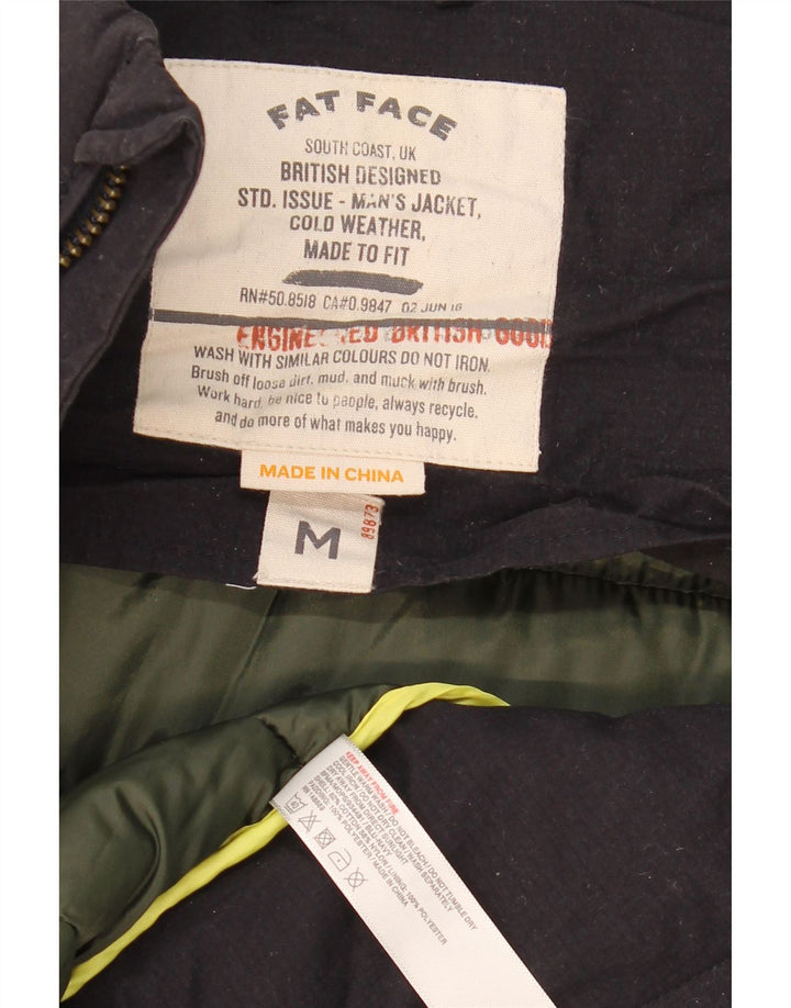 FAT FACE Mens Padded Jacket UK 38 Medium Black Cotton Vintage Fat Face and Second-Hand Fat Face from Messina Hembry 