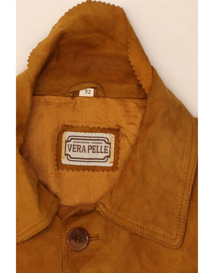 Vintage herre ruskindsjakke IT 52 XL beige læder