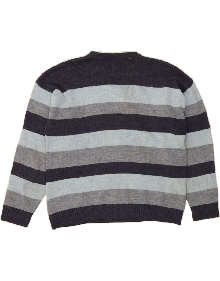 TOBIA SYSTEM Mens Crew Neck Jumper Sweater IT 48 Medium Blue Fair Isle Vintage Tobia System and Second-Hand Tobia System from Messina Hembry 