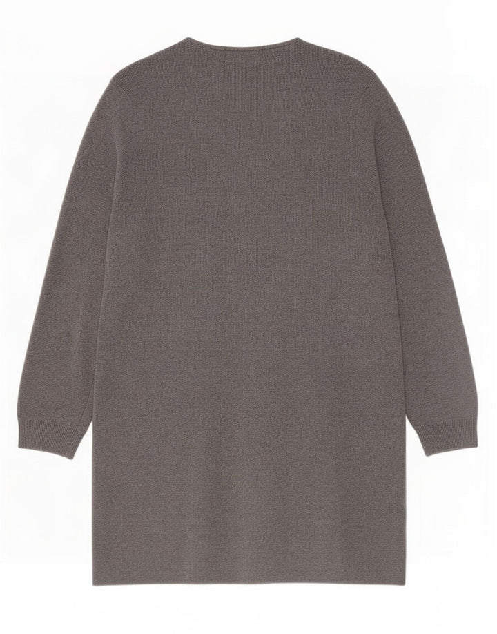 Marks & Spencer Dame Longline Open Cardigan Sweater UK 12 Medium Grey