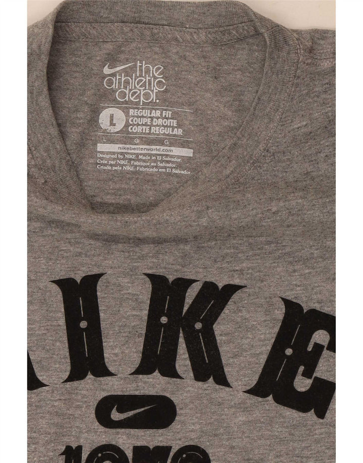 Nike Herre Regular Fit Grafisk T-Shirt Top Stor Grå Flecked