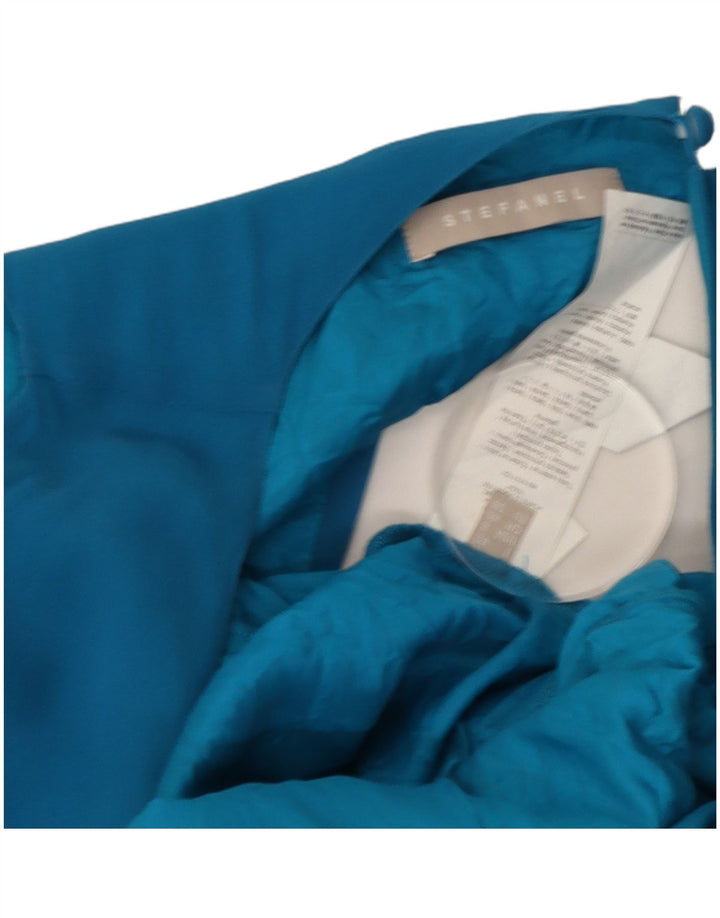 Stefanel Kvinders Oversized Off Shoulder A-Line Kjole US 8 Medium Blue