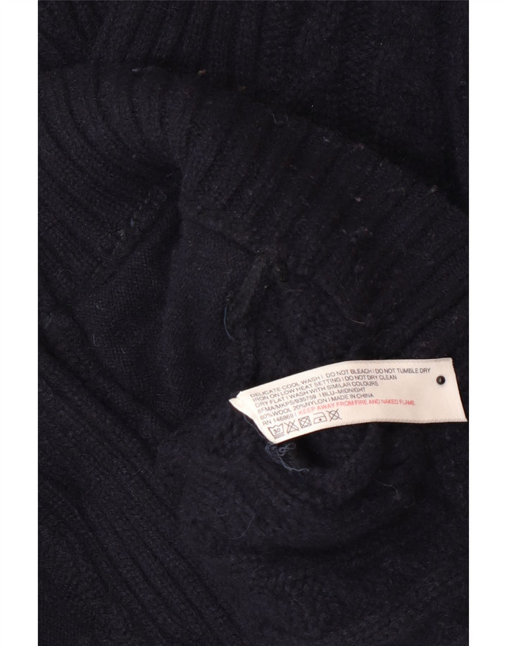 Fat Face Herre Cardigan Sweater Medium Marineblå Uld
