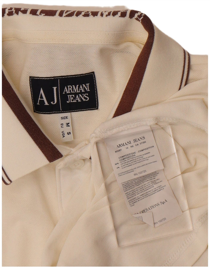Armani Jeans Dame Polo Shirt UK 14 Medium White Bomuld