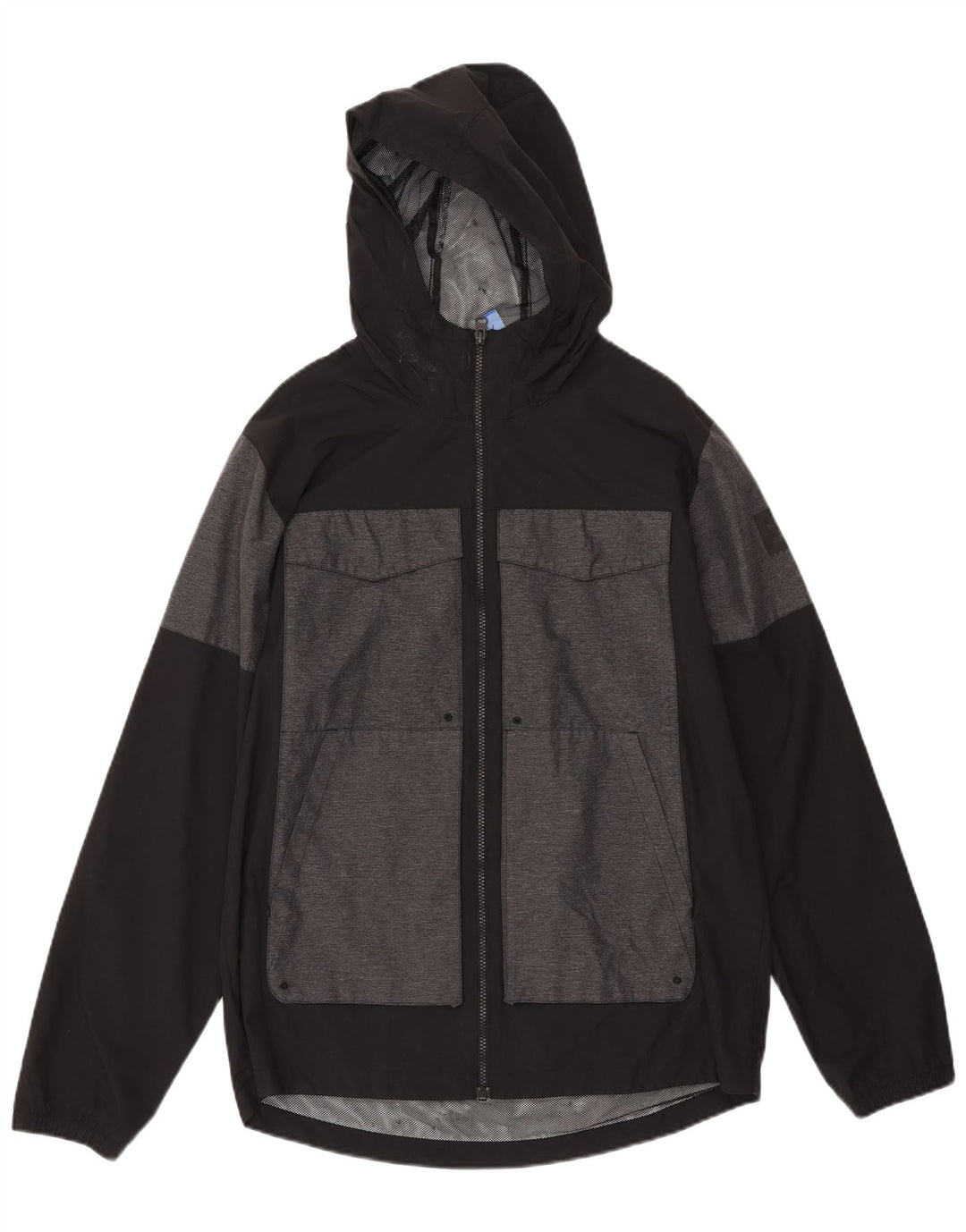 ADIDAS Regnjakke med hætte til mænd UK 38 Medium Sort Colourblock Polyester