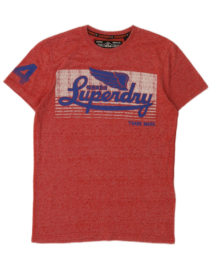 Superdry Grafisk T-shirt-top til mænd, lille rødflettet bomuld