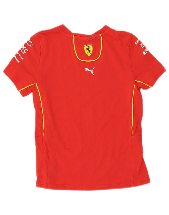 Puma Boys Ferrari Grafisk T-Shirt Top 7-8 År Rød