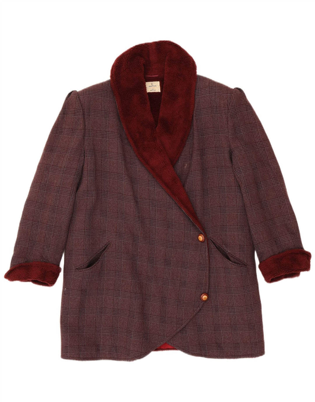 Cerruti 1881 Dame Overfrakke UK 14 Medium Bourgogne Ternet