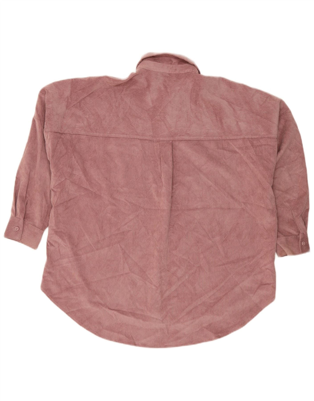 Zara Dame Oversized Corduroy Shirt UK 10 Small Pink Polyester