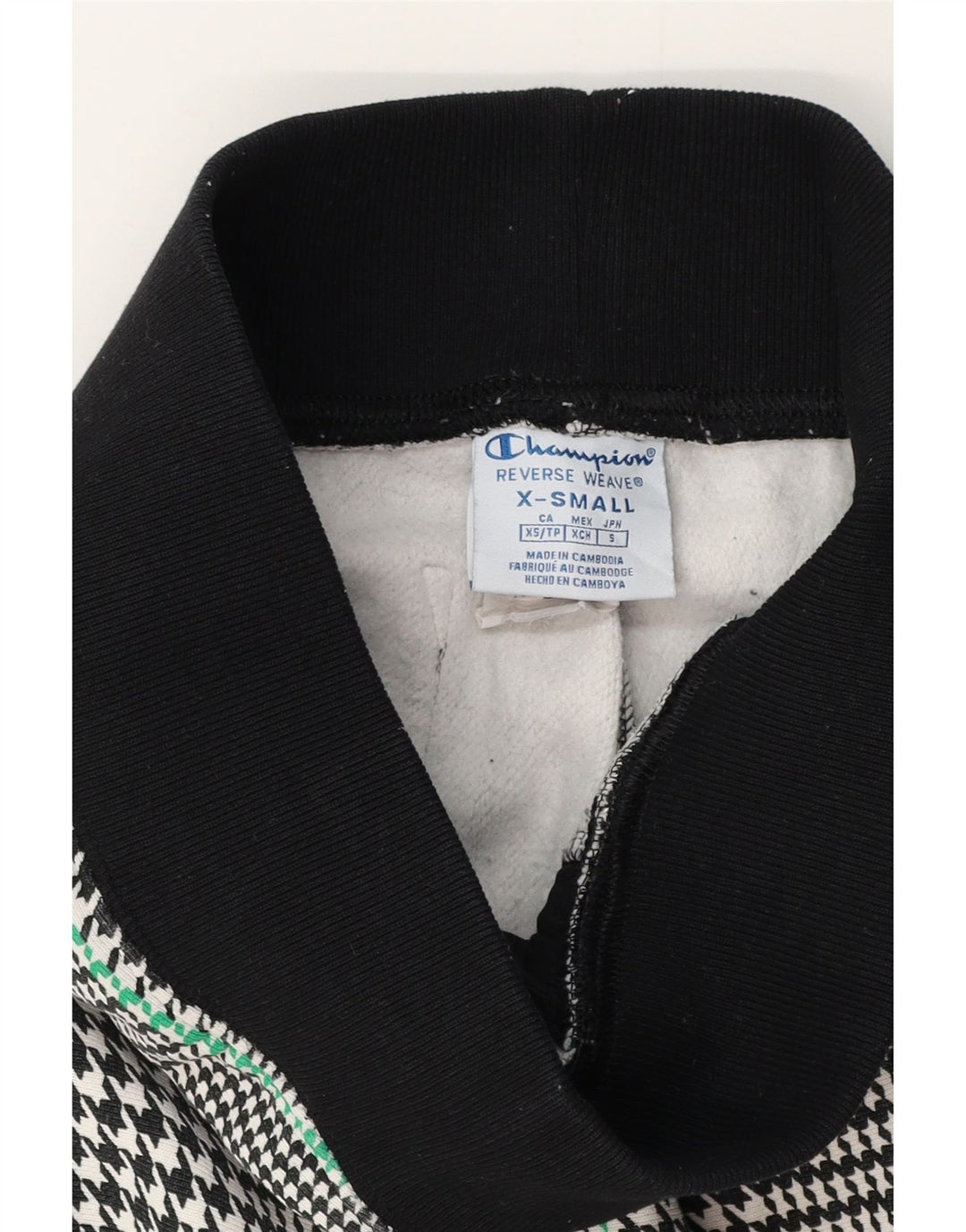 CHAMPION Womens træningsdragt Bukser Joggers UK 4 XS Black Houndstooth