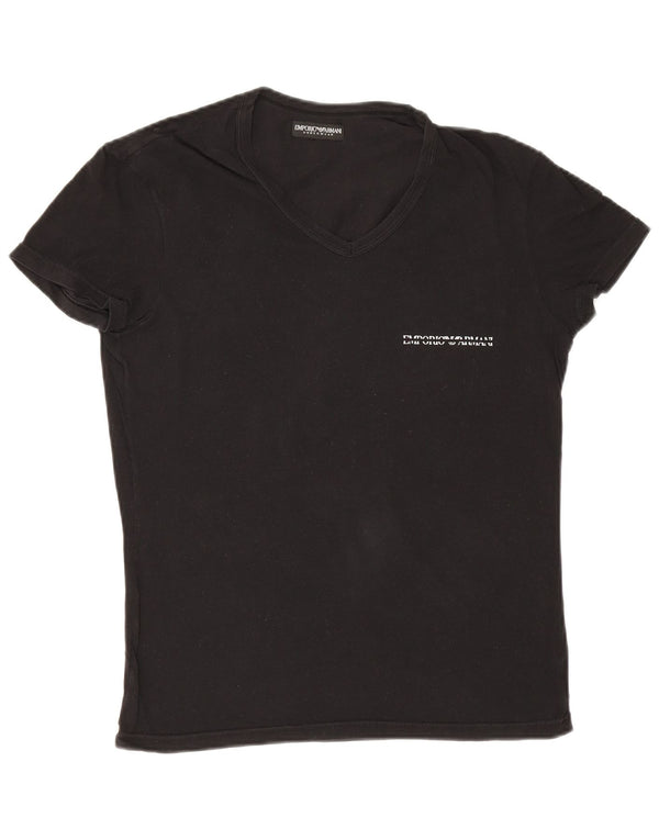 Emporio Armani Herre T-Shirt Top Medium Sort Bomuld