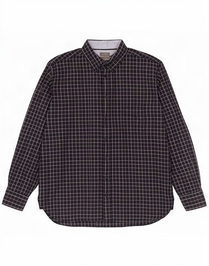 J. Crew Herreskjorte 2XL Marineblå Gingham Bomuld