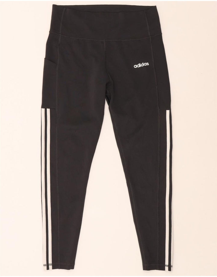 ADIDAS Womens Climalite Leggings UK 16/18 Large  Black Polyester Vintage Adidas and Second-Hand Adidas from Messina Hembry 