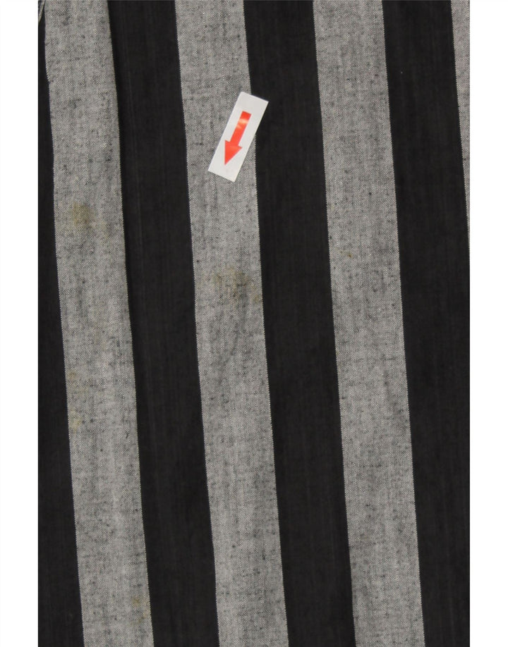 Vintage Dame Ærmeløs Jumpsuit UK 14 Medium Sort Stribet