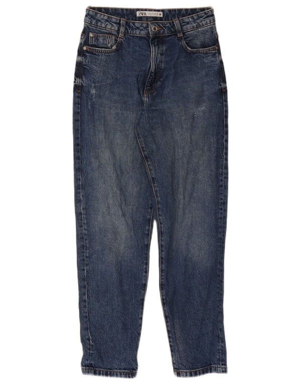 Zara Womens Distressed Tapered Jeans EU 38 Small W28 L28 Blue