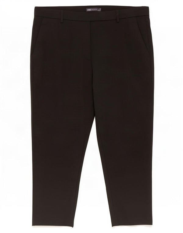 Marks & Spencer korte chinosbukser til kvinder UK 18 XL W38 L22 sort bomuld