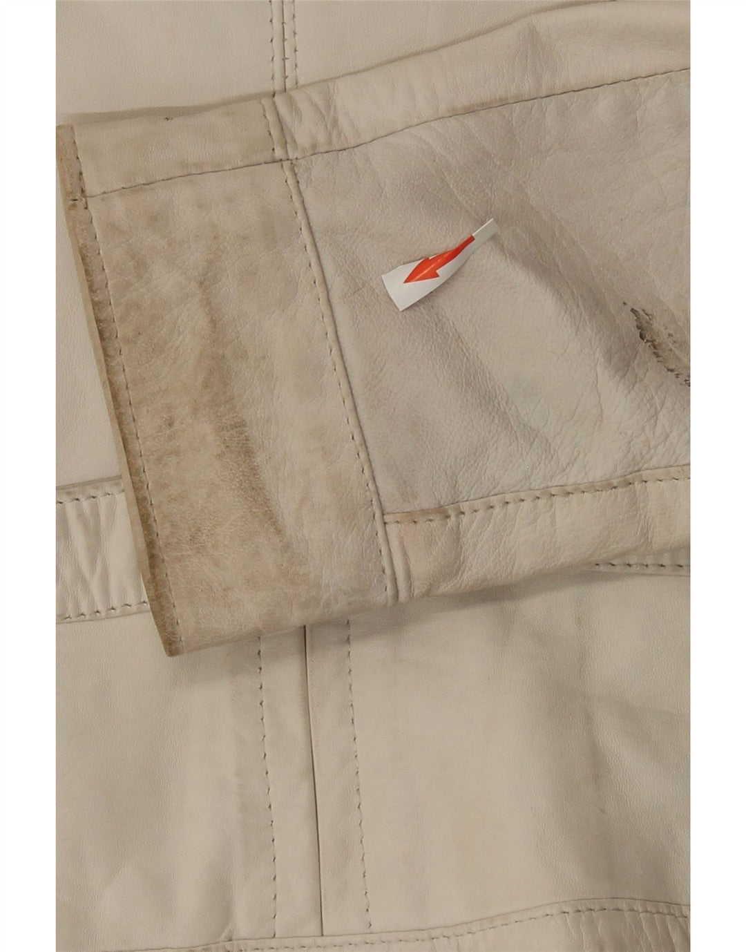 Kor@Kor Dame Læderjakke IT 48 XL Off White Læder