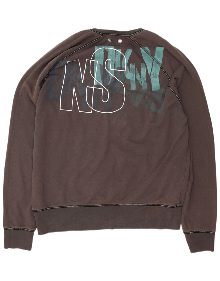 Dkny Herre Grafisk Sweatshirt Jumper XL Grå Bomuld