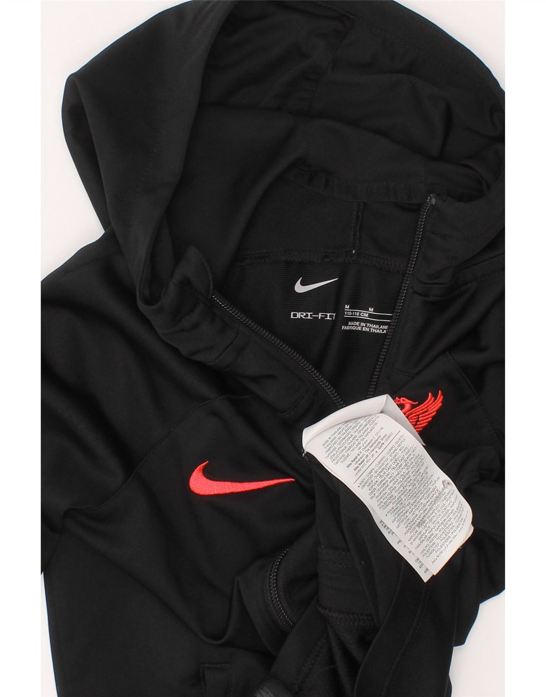 Nike Boys Liverpool grafisk hættetrøje med lynlås 5-6 år Medium Sort