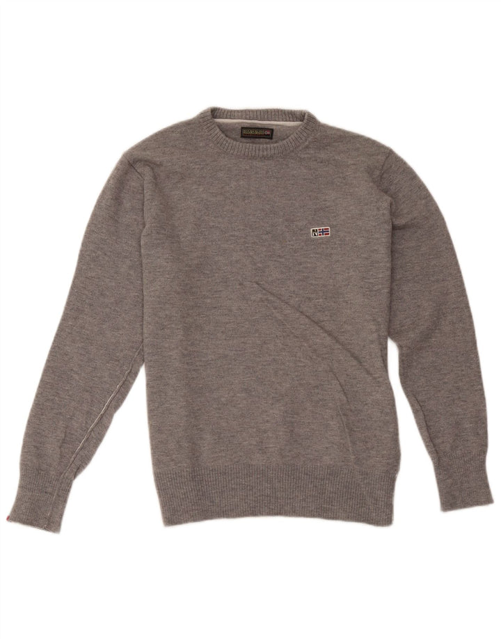 Napapijri Herre Geographic Crew Neck Jumper Sweater lille grå uld