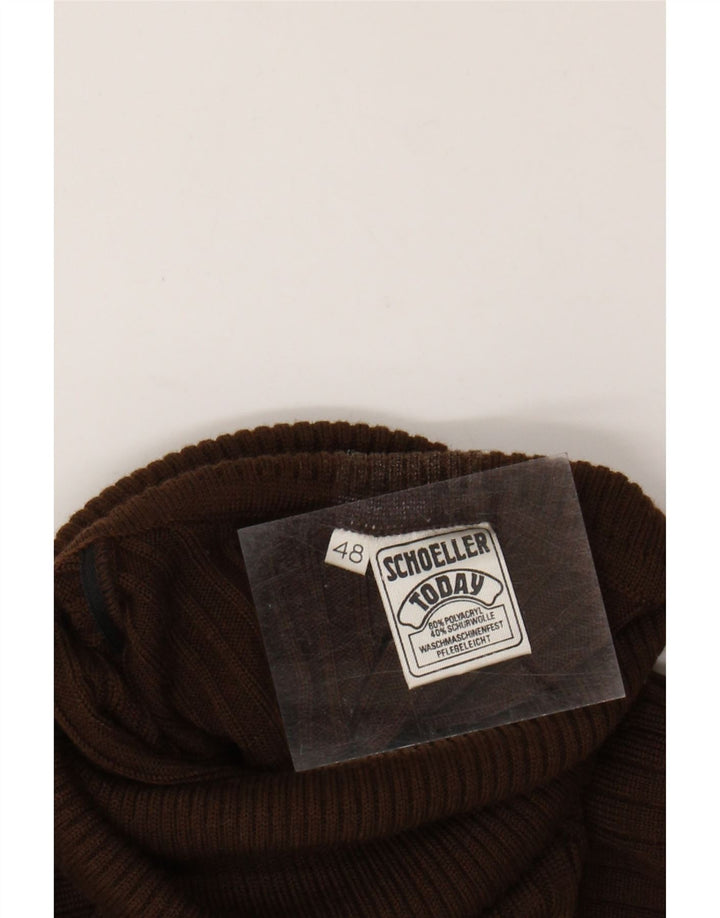 SCHOELLER Womens Roll Neck Jumper Sweater IT 48 XL Brown