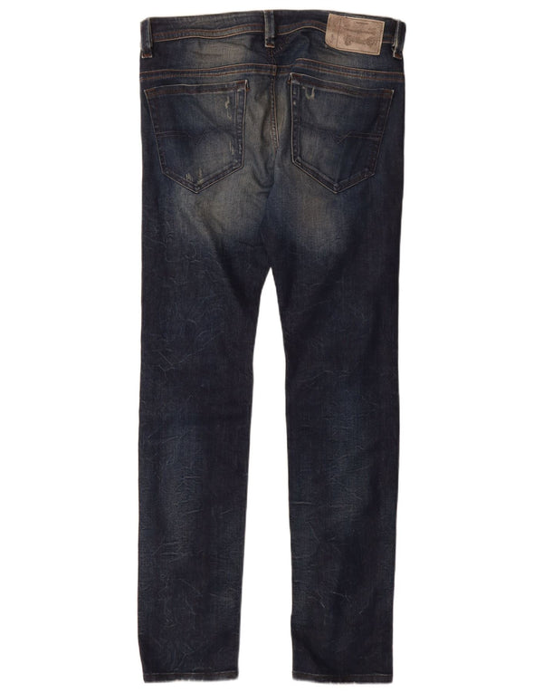 Diesel Herre Thavar Distressed Slim Skinny Jeans W31 L32 Blå Bomuld