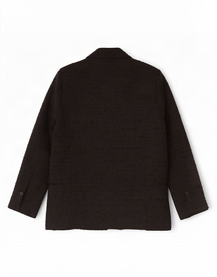 Zara Herre dobbeltradet blazerjakke UK 36 Small Black Flecked Polyester
