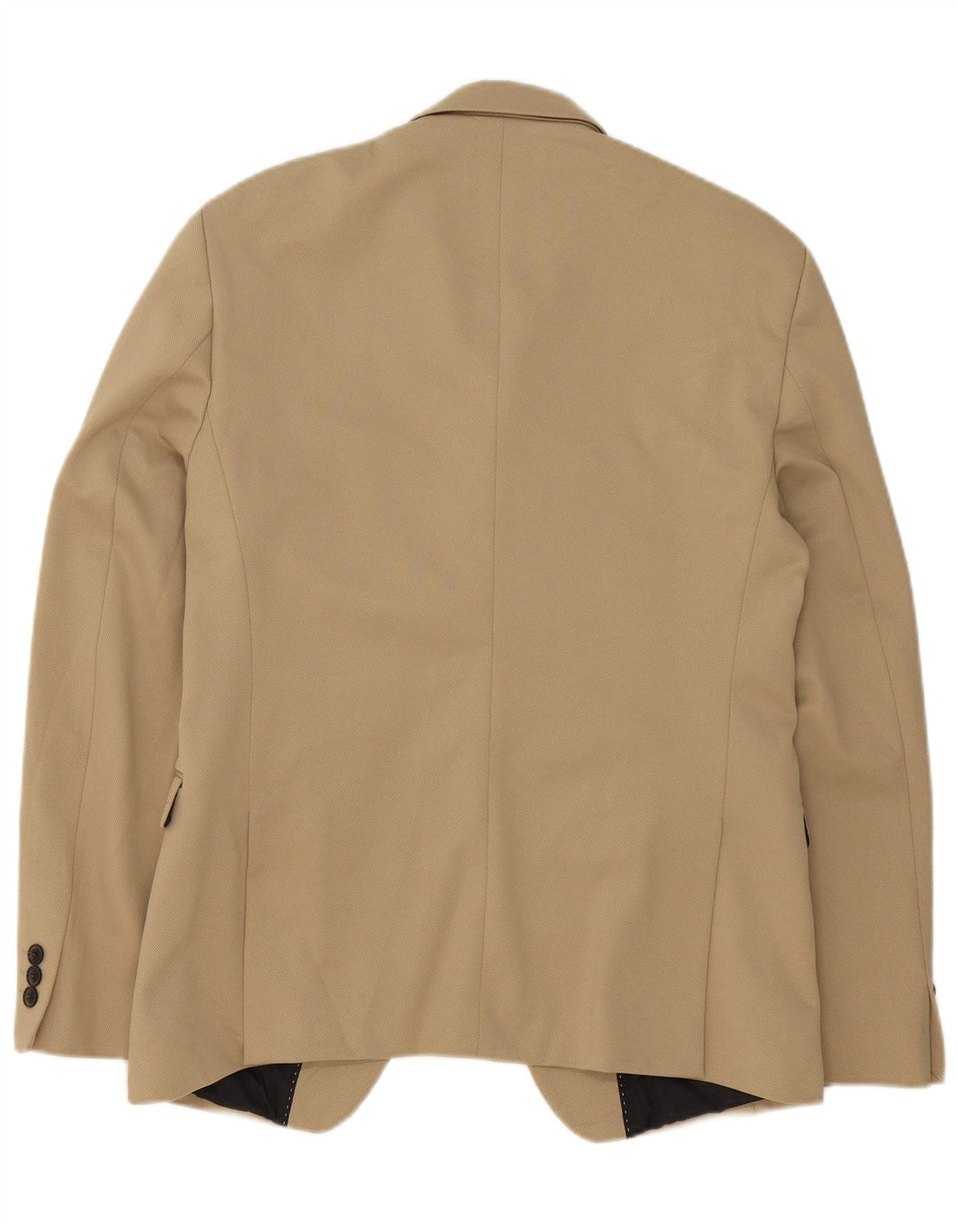 Zara Herre 1-knaps blazerjakke EU 50 Medium Beige Polyester