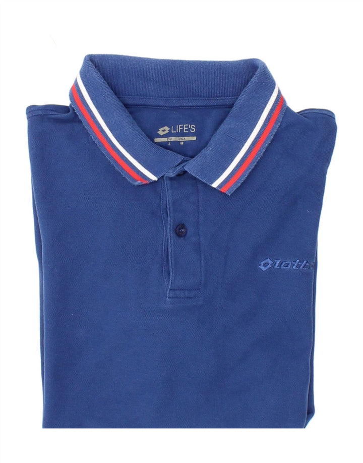 LOTTO Mens Polo Shirt Large Blue Vintage Lotto and Second-Hand Lotto from Messina Hembry 
