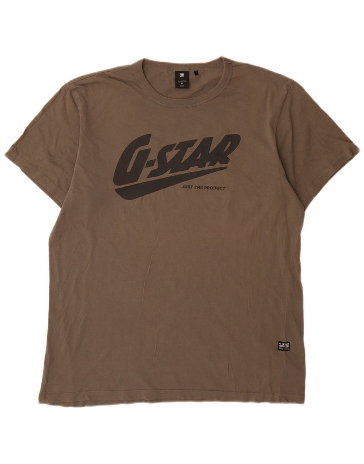G-Star Herre Grafisk T-Shirt Top XL Grå Bomuld