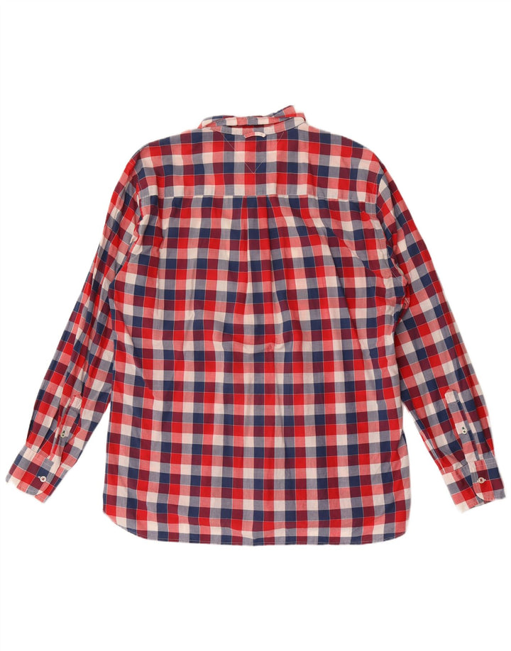 Tommy Hilfiger Herre Custom Fit skjorte XL Rød Gingham Bomuld