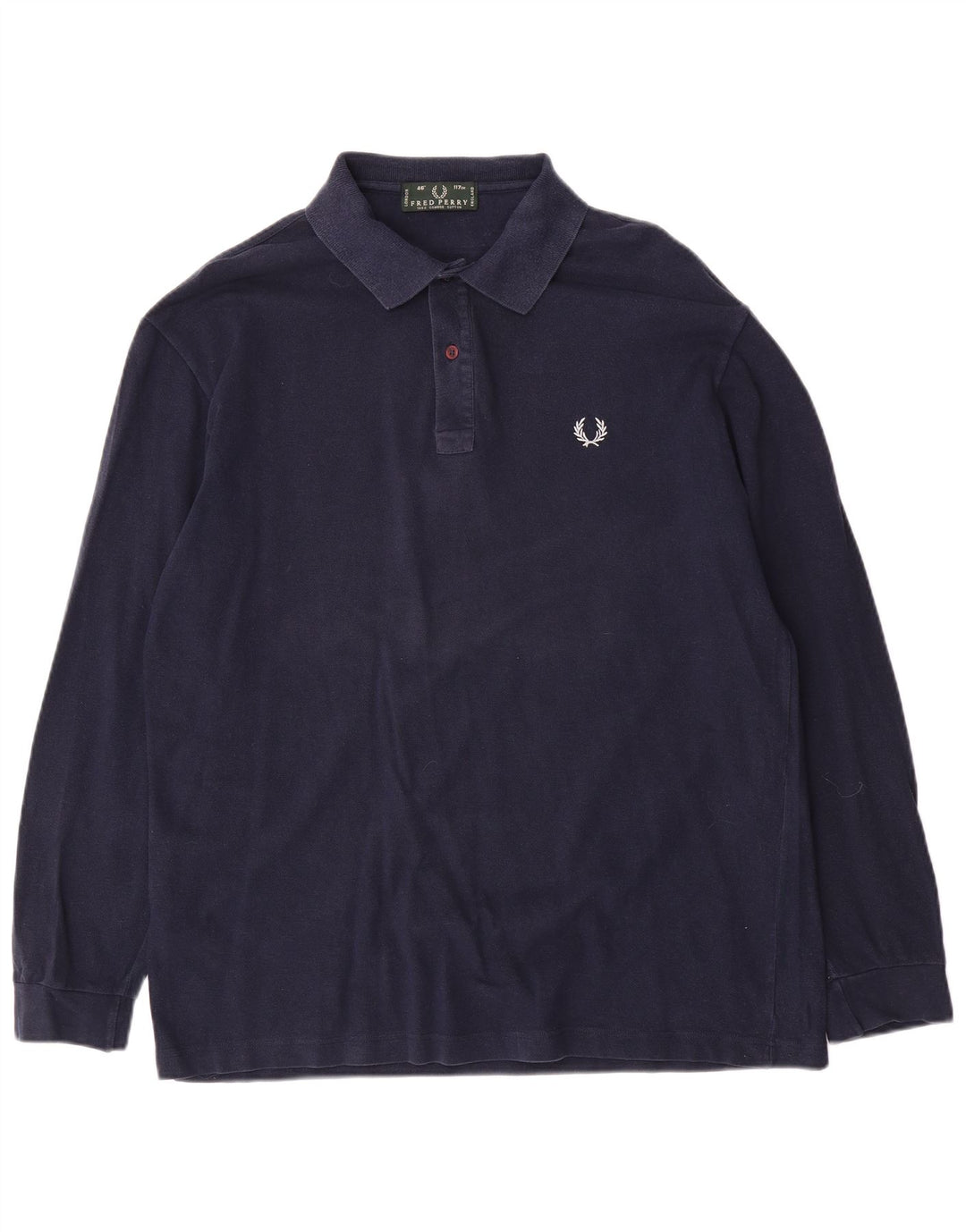 Fred Perry Langærmet herre poloshirt Stor marineblå bomuld
