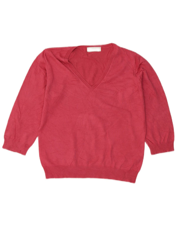 Marks & Spencer Womens Crop V-hals sweater UK 16 Large Pink
