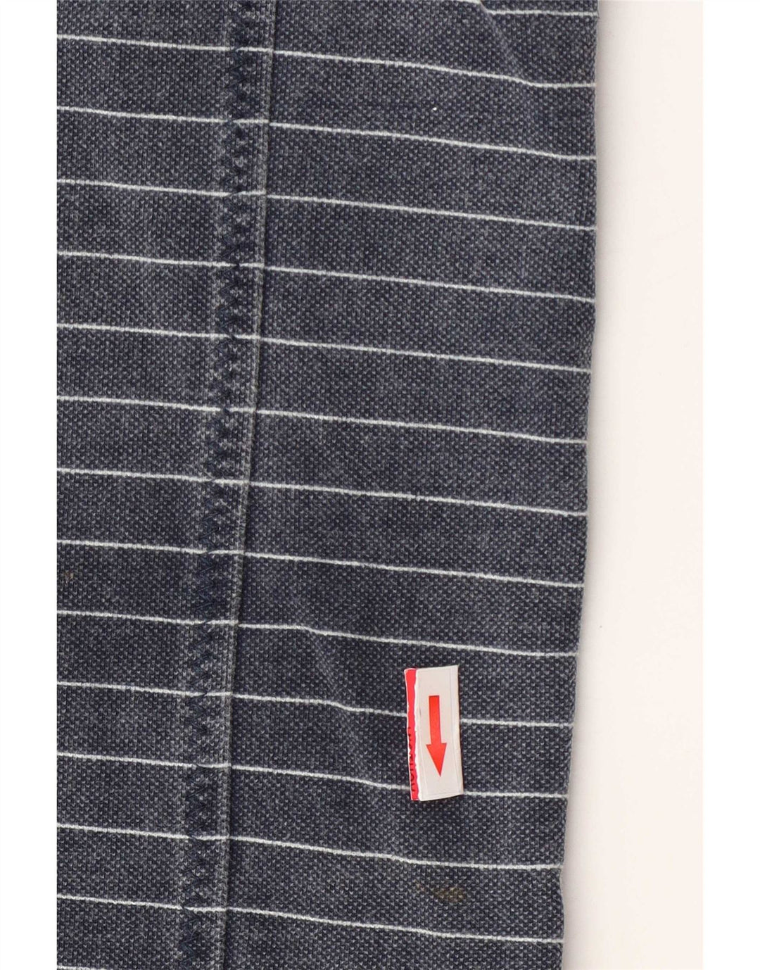 Fedt ansigt herre lynlås-hals sweater jumper mellem marineblå stribet bomuld