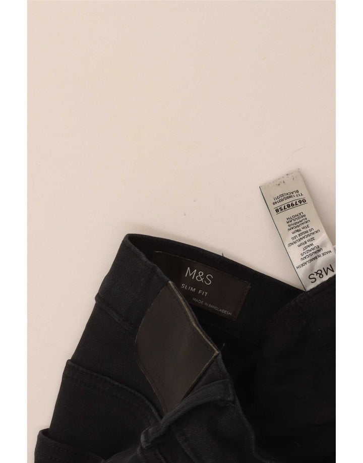 Marks & Spencer Dame Slim Jeans W32 L31 Sort Bomuld