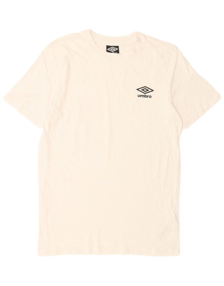 Umbro Herre T-Shirt Top Lille Hvid Bomuld