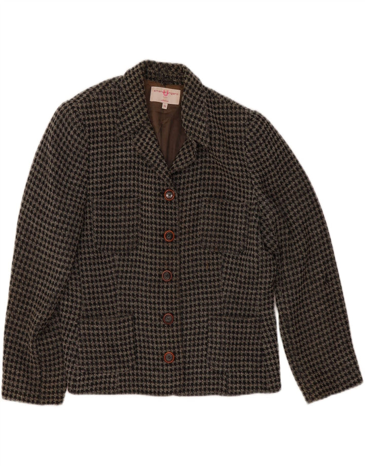 Emanuel Ungaro Dame 5-knaps blazerjakke IT 50 XL Sort Houndstooth
