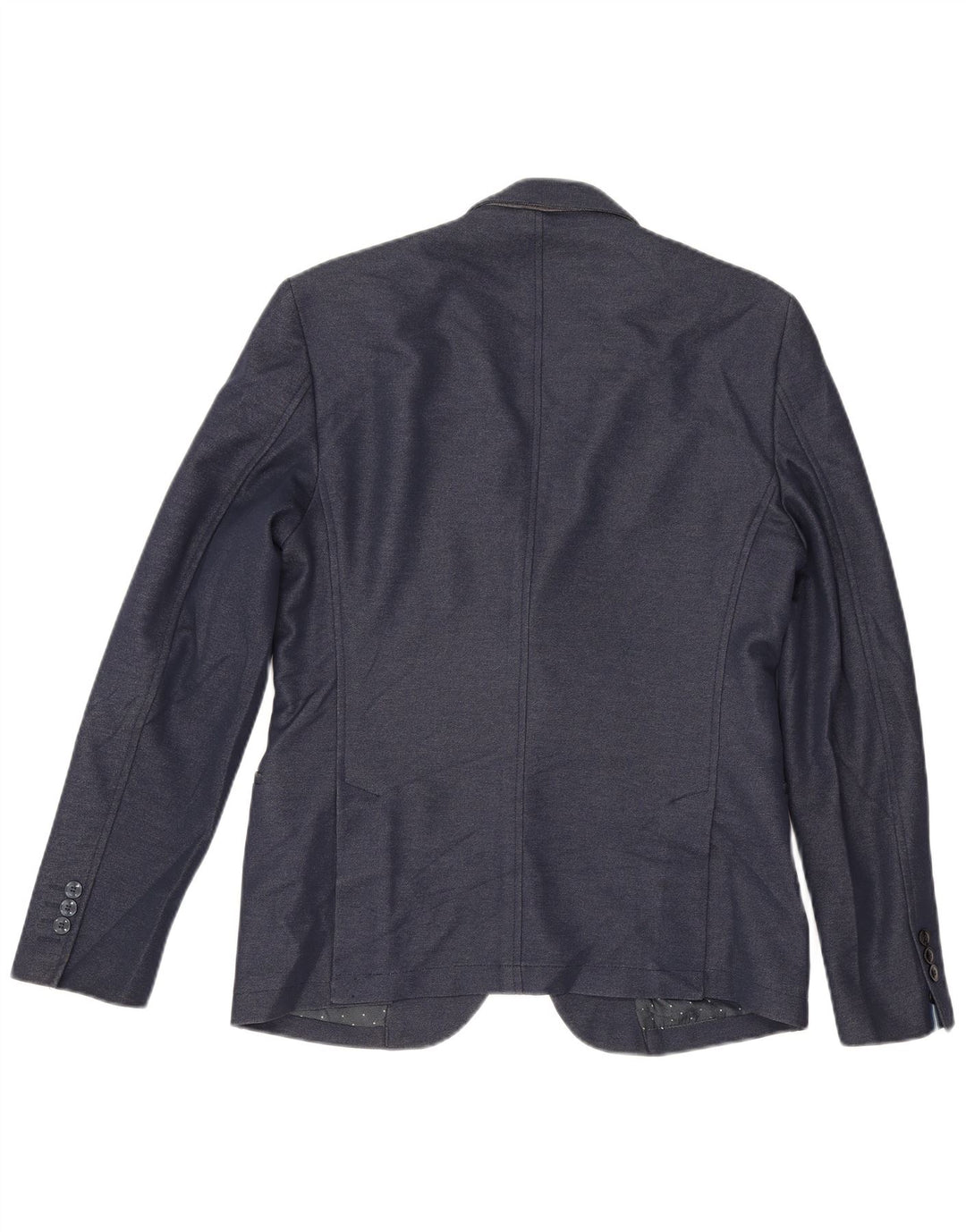 Zara Herre 2-knaps blazerjakke EU 52 Stor marineblå polyester