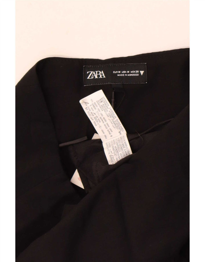 Zara Dame Lavtalje Mini Tiered Nederdel Medium W28 Sort Bomuld