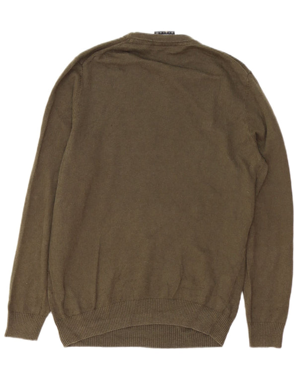 LYLE & SCOTT Herre sweater med rund hals, medium Khaki Bomuld